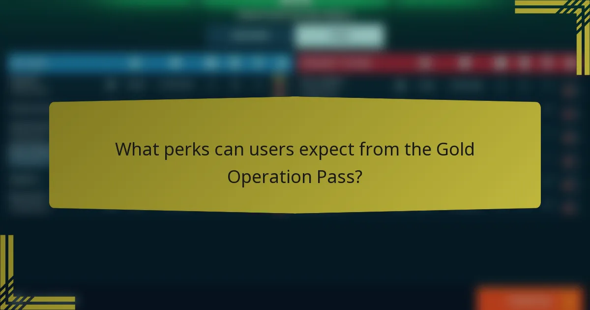 What perks can users expect from the Gold Operation Pass?